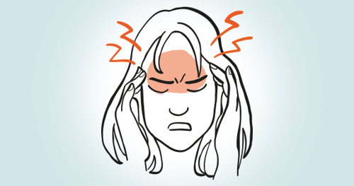 Illustration af hovedpine