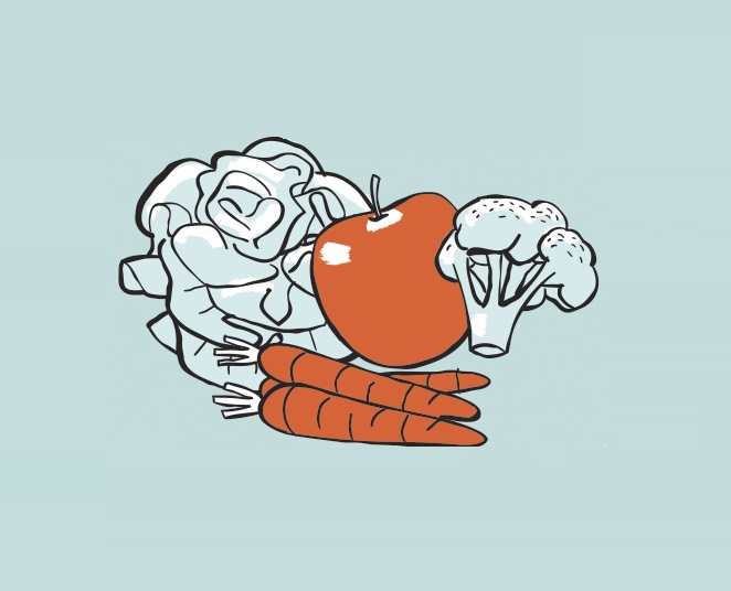 Grønsager Vitaminer Illustration