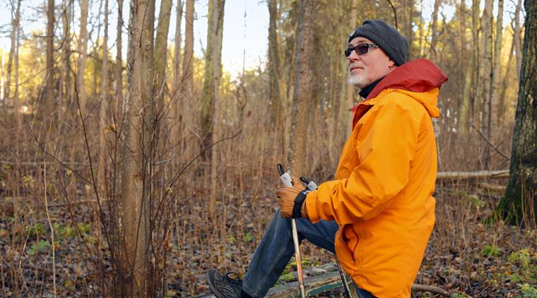 Aeldre Mand Orange Jakke Skov