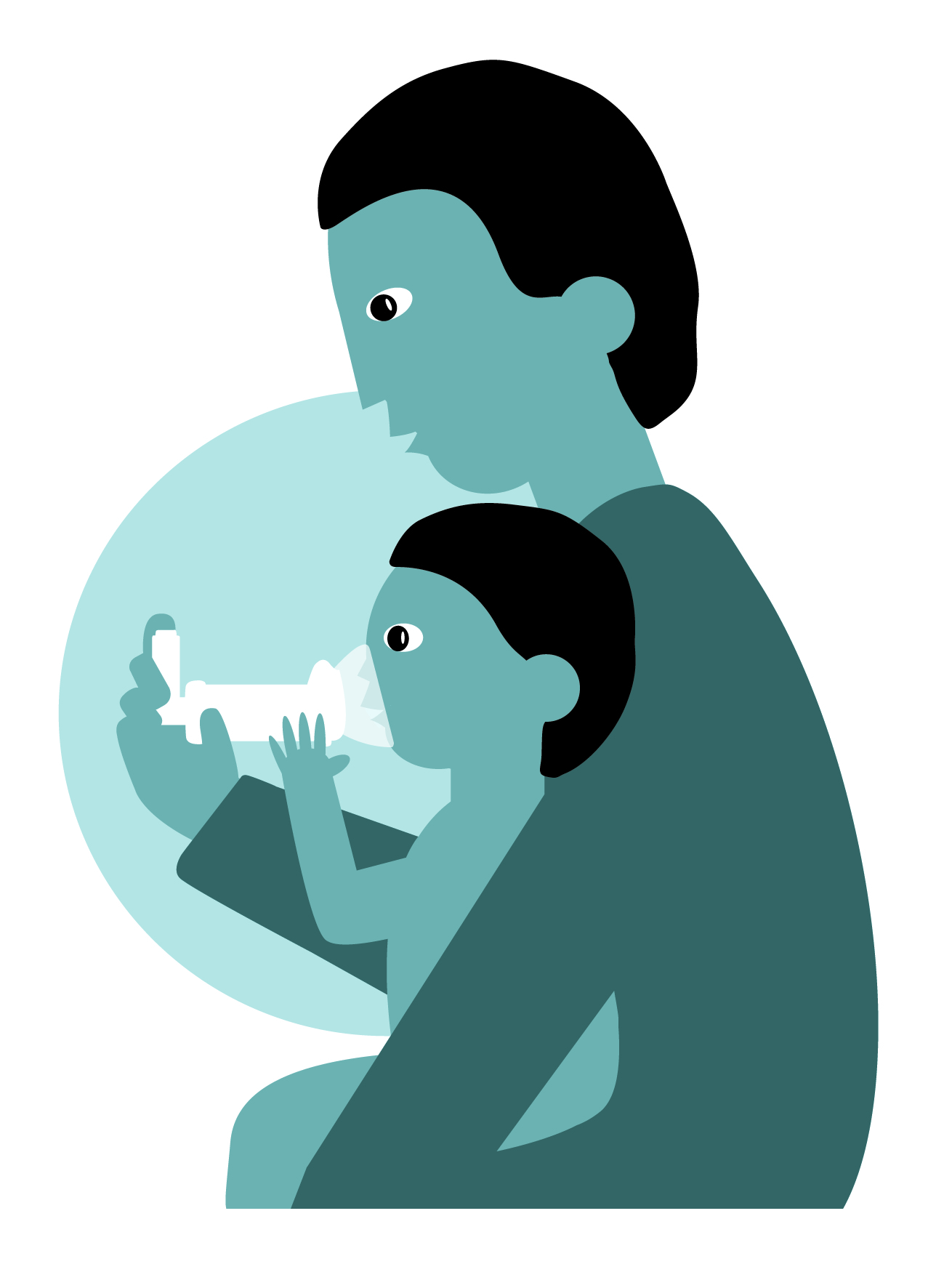 Inhalation Illustration Barn Åndingsbeholder