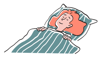 Illustration af sovende kvinde