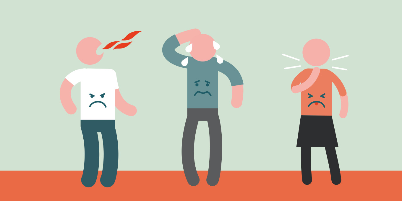 Illustration af sur mave og halsbrand