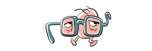 Illustration gamle briller