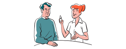 Illustration samtale mand kvinde