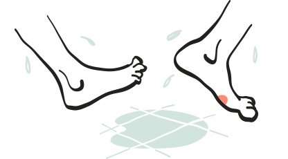 Illustration af bare fødder