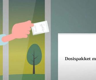 Illustration af hånd der tager dosispose