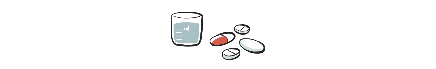 illustration af forskellig medicin
