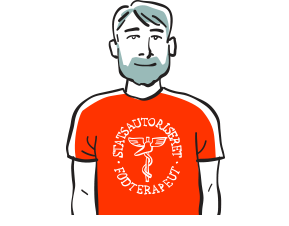 Illustration af fodterapeut