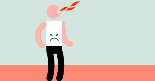 Illustration af sur mave og halsbrand